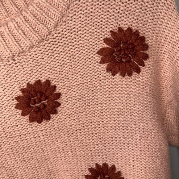 Madewell Flower Embroidered Pullover Sweater Dusty Blush - Picture 11 of 14